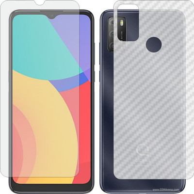 Fasheen Front and Back Tempered Glass for ALCATEL 1S 2021 (Front Matte Finish & Back 3d Carbon Fiber)(Pack of 2)