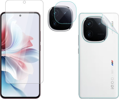 Vatsin Front and Back Tempered Glass for iQOO 12 5G, iQOO 12 5G [With Rear Camera Lens Guard](Pack of 3)