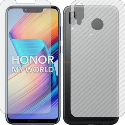 TELTREK Front and Back Tempered Glass for HONOR PLAY 2018 (Front Matte Finish & Back 3d Carbon Fiber)(Pack of 2)