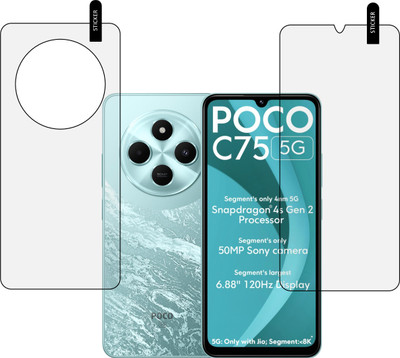 MOBKAVACH Front and Back Tempered Glass for Poco C75(Pack of 2)