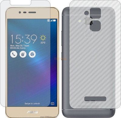 TELTREK Front and Back Tempered Glass for ASUS ZENFONE 3 MAX (Front Matte Finish & Back 3d Carbon Fiber)(Pack of 2)