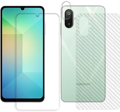 SOMTONE Front and Back Tempered Glass for M06 5G Tempered Glass Screen Protector | Anti-Scratch | Edge to Edge Full Coverage | 9H Hardness (1 FRONT SCREEN GUARD + 1 BACK CARBON FIBER SKIN + 1 CAMERA LENS PROTECTOR)(Pack of 1) SOMTONE Front and Back Tempered Glass for M06 5G Tempered Glass Screen Protector | Anti-Scratch | Edge to Edge Full Coverage | 9H Hardness (1 FRONT SCREEN GUARD + 1 BACK CARBON FIBER SKIN + 1 CAMERA LENS PROTECTOR)(Pack of 1)