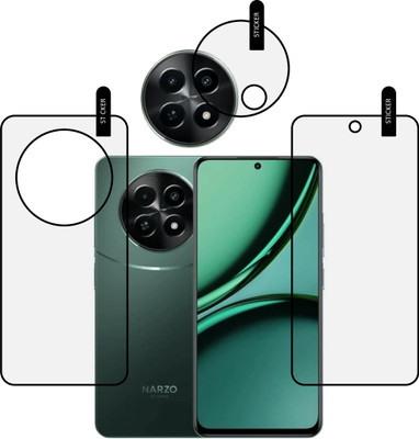 MOBKAVACH Front and Back Tempered Glass for Realme Narzo 70x 5G WITH CAMERA LENS PROTECTOR(Pack of 3)