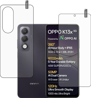 BOMGUARD Front and Back Tempered Glass for OPPO K13x 5G(Pack of 2)