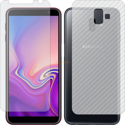 TELTREK Front and Back Tempered Glass for SAMSUNG J610F GALAXY J6 PLUS (Front Matte Finish & Back 3d Carbon Fiber)(Pack of 2)