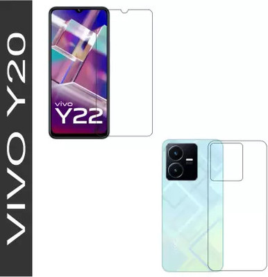 KANCHA Front and Back Tempered Glass for VIVO Y22, Y22 FRONT BACK SCREEN GUARD(Pack of 3)