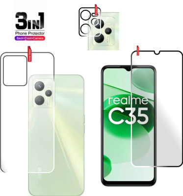 chakoor Front and Back Tempered Glass for Realme C35(Pack of 3)