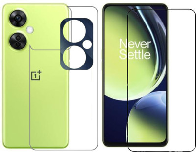 MagicalTech Front and Back Tempered Glass for OnePlus Nord CE3 Lite 5G, Edge To Edge Front Screen Tempered Glass Guard & Back Flexible Guard With Camera Lens Glass Guard(Pack of 3)