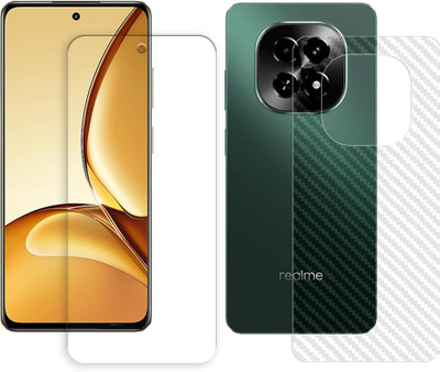 MUTAALI Front and Back Tempered Glass for Realme V60 5G FRONT TEMPERED GLASS AND 1 BACK CARBON FIBER SKIN PROTECTOR)(Pack of 1)