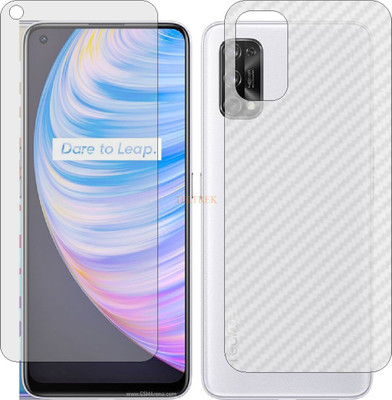 TELTREK Front and Back Tempered Glass for REALME Q2 PRO (Front Matte Finish & Back 3d Carbon Fiber)(Pack of 2)