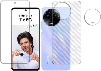 SOMTONE Front and Back Tempered Glass for Realme 11x FRONT BACK AND CAMERA LENS SCREEN GUARD(Pack of 1)