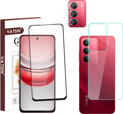 Vatsin Front and Back Tempered Glass for Realme P3 Lite 5G, Realme P3 Lite 5G [With Rear Camera Lens Guard](Pack of 3)