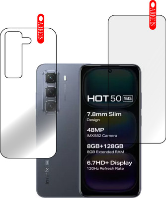 ARKEIS Front and Back Tempered Glass for Infinix Hot 50 5G(Pack of 2)