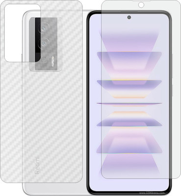 Fasheen Front and Back Tempered Glass for REDMI K60 PRO (Front Matte Finish & Back 3d Carbon Fiber)(Pack of 2)