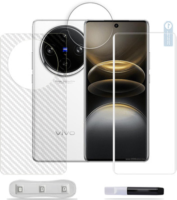 SOMTONE Front and Back Tempered Glass for vivo X100s Pro 5G Tempered Glass Screen Protector ( 1 UV TEMPERED GLASS SCREEN PROTECTOR + 1 BACK CARBON FIBER SKIN + CAMERA LENS PROTECTOR )(Pack of 1)