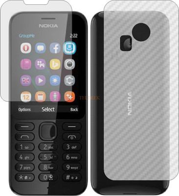TELTREK Front and Back Tempered Glass for NOKIA 222 (Front Matte Finish & Back 3d Carbon Fiber)(Pack of 2)