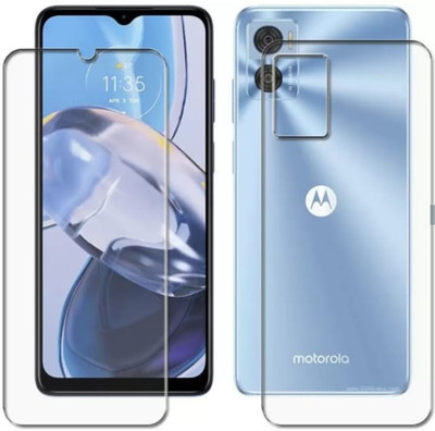 DOWRVIN Front and Back Tempered Glass for Motorola Moto E22 front and back Tempered Glass(Pack of 2)