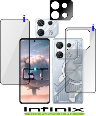 PONDRIK Front and Back Tempered Glass for Infinix GT10 Pro(Pack of 3)