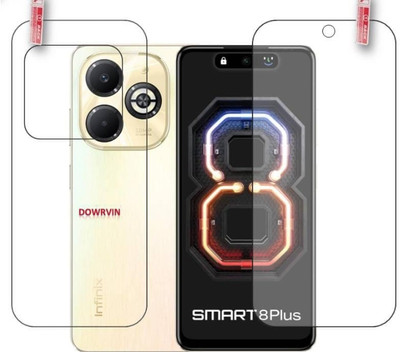 DOWRVIN Front and Back Tempered Glass for INFINIX SMART 8 PLUS FRONT AND BACK TEMPERED GLASS ( PACK OF 3)(Pack of 2)