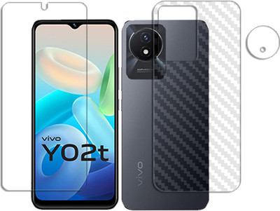 ARBAN Front and Back Tempered Glass for vivo Y02t FRONT BACK AND CAMERA LENS SCREEN GUARD(Pack of 1)