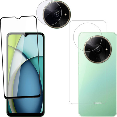 Ten To 11 Front and Back Tempered Glass for Redmi A3, Redmi A3 [With Rear Camera Lens Guard](Pack of 3)