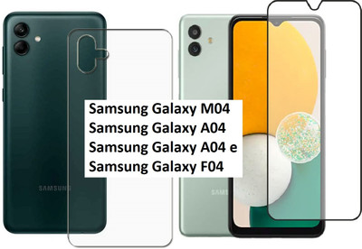 LIKEDESIGN Front and Back Tempered Glass for SAMSUNG Galaxy F04, SAMSUNG Galaxy A04, SAMSUNG Galaxy A04e, SAMSUNG Galaxy M04(Pack of 1)