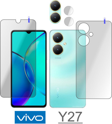 PONDRIK Front and Back Tempered Glass for vivo Y27(Pack of 3)