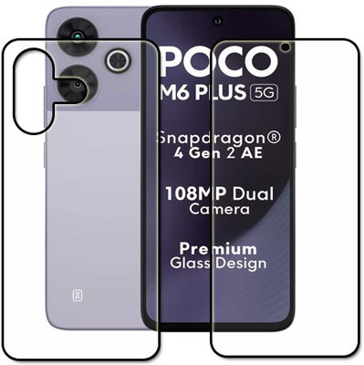 tombik Front and Back Tempered Glass for 35wr-Poco M6 Plus-fb(Pack of 2)