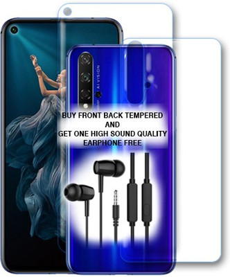 SOMTONE Front and Back Tempered Glass for HONOR 20 FRONT BACK TEMPERED GLASS BUY AND GET EARPHONE FREE(Pack of 1)