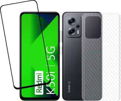 Ten To 11 Front and Back Tempered Glass for MI Redmi K50i, MI Redmi K50i (Back Carbon Fiber)(Pack of 2)