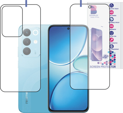 DESIBUZZ Front and Back Tempered Glass for realme 15x 5G, 15x(Pack of 2)