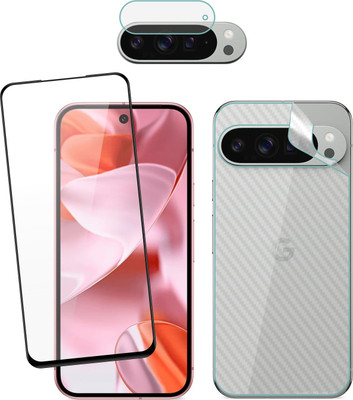 Ten To 11 Front and Back Tempered Glass for Google Pixel 10 Pro XL, Google Pixel 10 Pro XL [Back Carbon Fiber] [Rear Camera Lens Guard](Pack of 3)