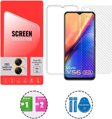 SOMTONE Front and Back Tempered Glass for vivo Y56 5G (1 FREE CAMERA LENS) WITH FRONTBACK SCREEN PROTECTOR(Pack of 1)