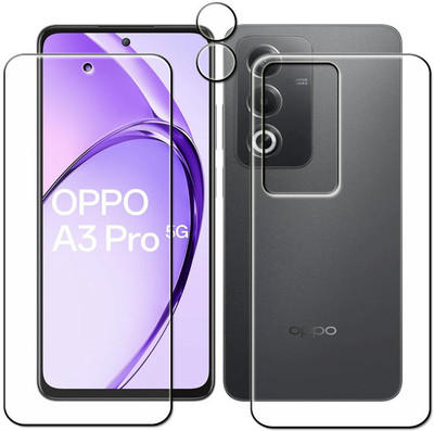 tombik Front and Back Tempered Glass for 47xr-Oppo A3 Pro 5G-fb,lens(Pack of 3)