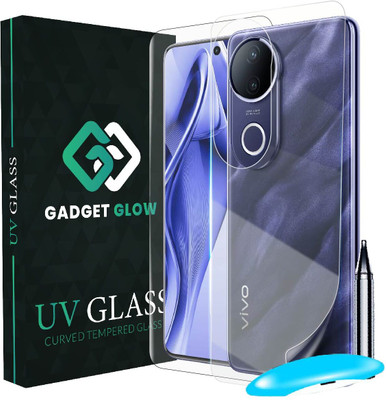 Gadget Glow Front and Back Tempered Glass for Vivo V50e 5G, vivo V50 5G, Vivo V50e, UV Tempered Glass and Back Nano Fiber Membrane(Pack of 2)