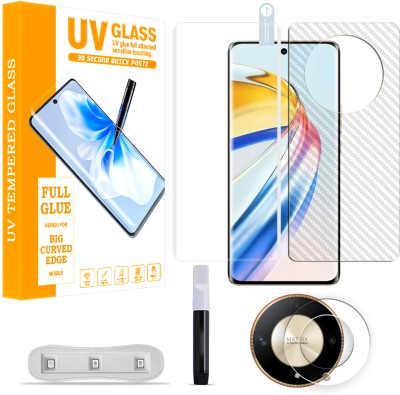 ARBAN Front and Back Tempered Glass for UV-Honor X9b (UV FRONT TEMPERED GLASS WITH 1 CARBON FIBER SKIN AND 1 CAMERA LENS PROTECTOR)(Pack of 1)