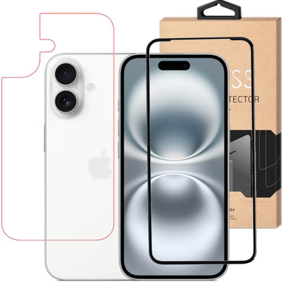 HOBBYTRONICS Front and Back Tempered Glass for IPHONE 16, iphone 16(Pack of 1)