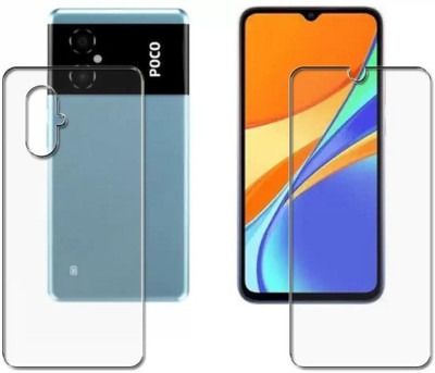 DOWRVIN Front and Back Tempered Glass for POCO M5(Pack of 2)