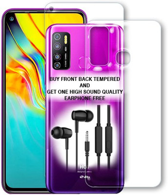 SOMTONE Front and Back Tempered Glass for Infinix Hot 9 Pro FRONT BACK TEMPERED GLASS BUY AND GET EARPHONE FREE(Pack of 1)