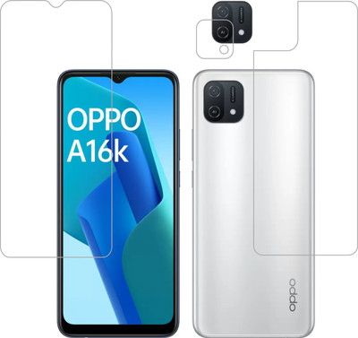 Vatsin Front and Back Tempered Glass for Oppo A16K(Pack of 3)