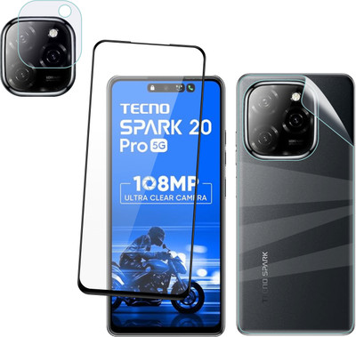 Ten To 11 Front and Back Tempered Glass for Tecno Spark 20 Pro 5G, Tecno Spark 20 Pro 5G [With Rear Camera Lens Guard](Pack of 3)