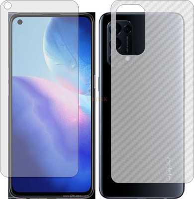 TELTREK Front and Back Tempered Glass for OPPO RENO5 K (Front Matte Finish & Back 3d Carbon Fiber)(Pack of 2)