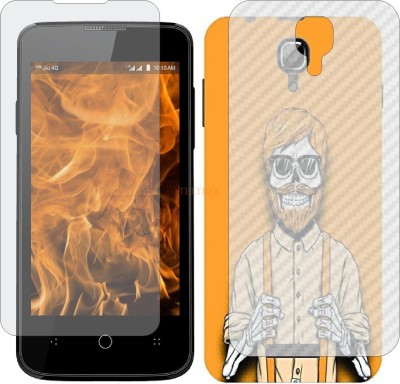 TELTREK Front and Back Tempered Glass for JIO LYF FLAME 5 (Front Matte Finish & Back 3d Carbon Fiber)(Pack of 2)