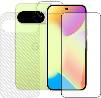 SOMTONE Front and Back Tempered Glass for Google Pixel 10 5G Tempered Glass Screen Protector | Edge to Edge Full Coverage | 9H Hardness ( 1 FRONT TEMPERED GLASS + 1 CARBON FIBER BACK + 1 CAMERA LENS PROTECTOR ) SX01(Pack of 1)