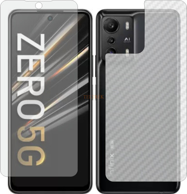 TELTREK Front and Back Tempered Glass for INFINIX ZERO 5G X6815B (Front Matte Finish & Back 3d Carbon Fiber)(Pack of 2)