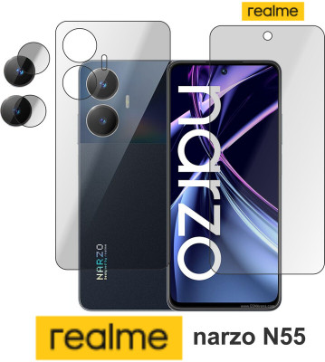 Cinzia Front and Back Tempered Glass for Realme narzo N55(Pack of 3)