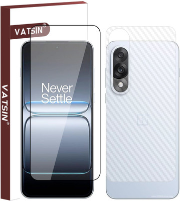 Vatsin Front and Back Tempered Glass for OnePlus Nord 5, OnePlus Nord 5 [Back Carbon Fiber](Pack of 2)