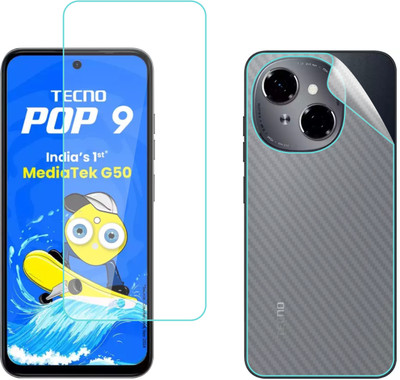 Ten To 11 Front and Back Tempered Glass for Tecno Pop 9 4G, Tecno Pop 9 4G [Back Carbon Fiber](Pack of 2)