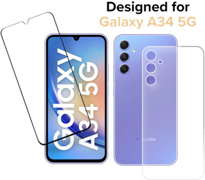 Olonga Front and Back Tempered Glass for SAMSUNG GALAXY A34 5G, GALAXY A34 5G SERIES(Pack of 2)