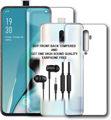 SOMTONE Front and Back Tempered Glass for OPPO RENO 2F FRONT BACK TEMPERED GLASS BUY AND GET EARPHONE FREE(Pack of 1)